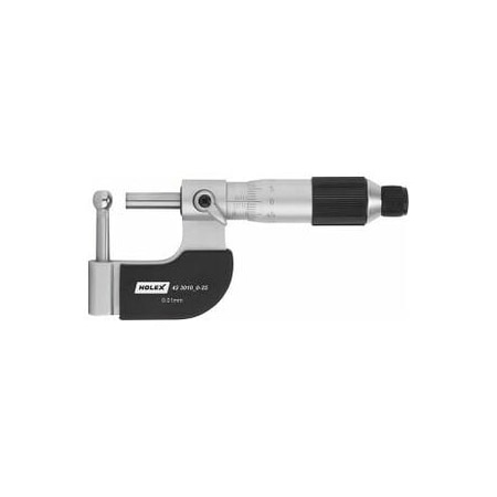 Holex External Micrometer, For Tube Thickness, Measuring Range: 0-25 mm 423010 0-25